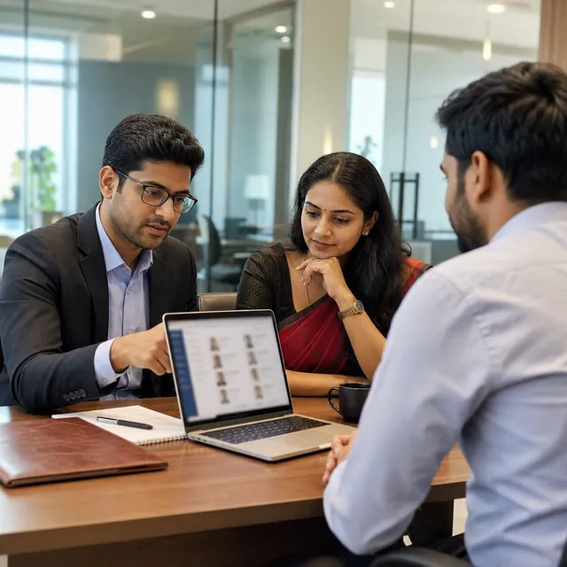 Indian recruiters reviewing candidates with AI-assisted workflow support
