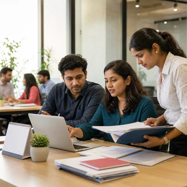 Indian HR team reviewing employee onboarding and people operations records