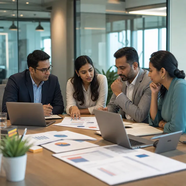 Indian business leaders reviewing connected HR, payroll, compliance, and vendor operations