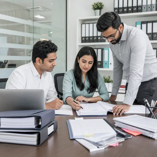 Indian compliance team reviewing statutory records and deadlines